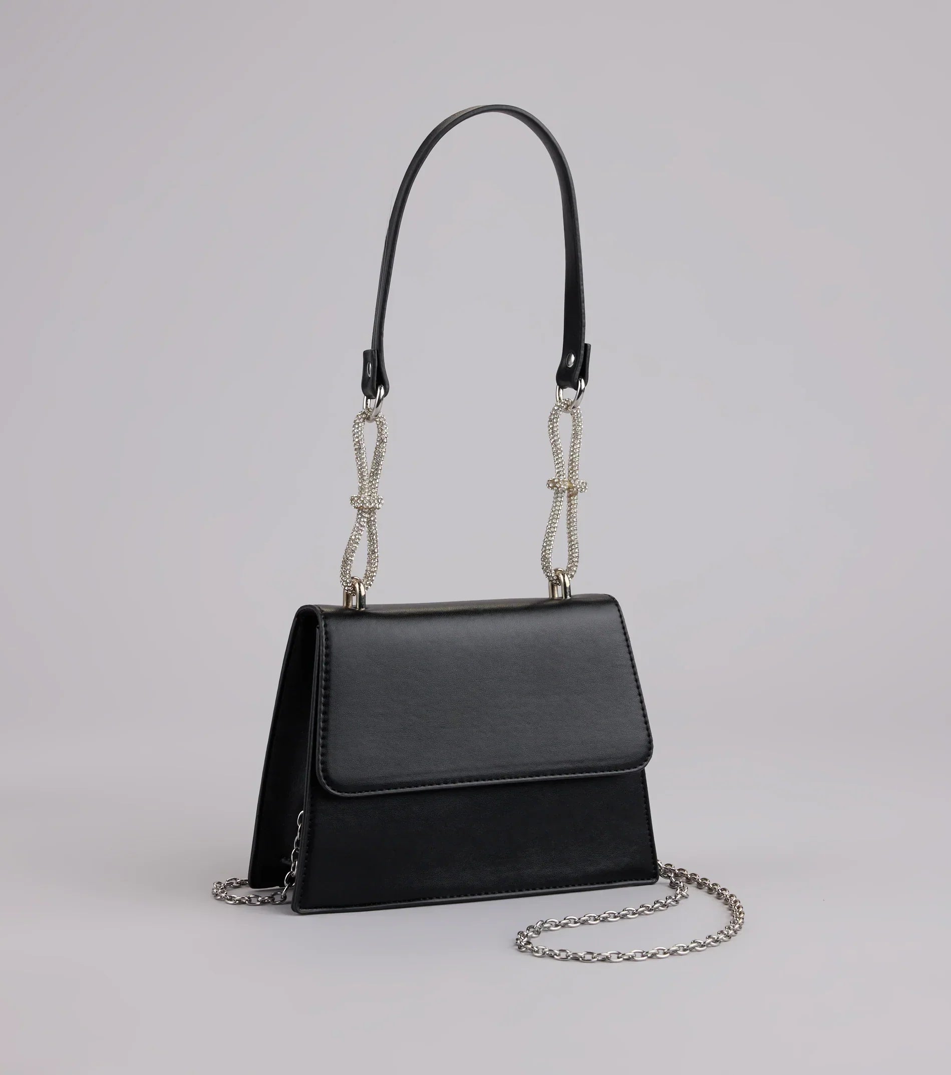 Quiet Glamour Rhinestone Bow Mini Bag