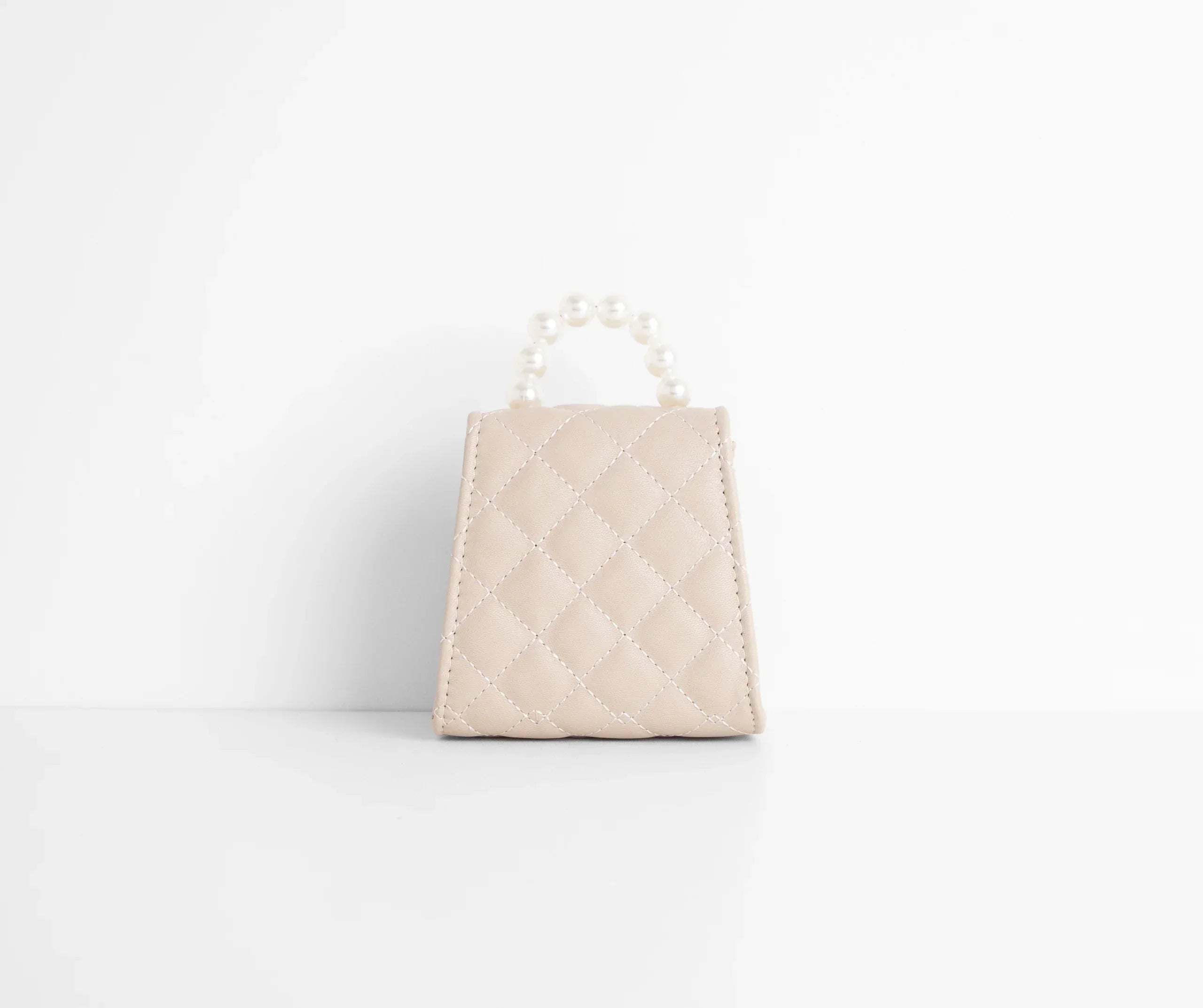 Fancy Babe Pearl Handle Mini Quilted Purse