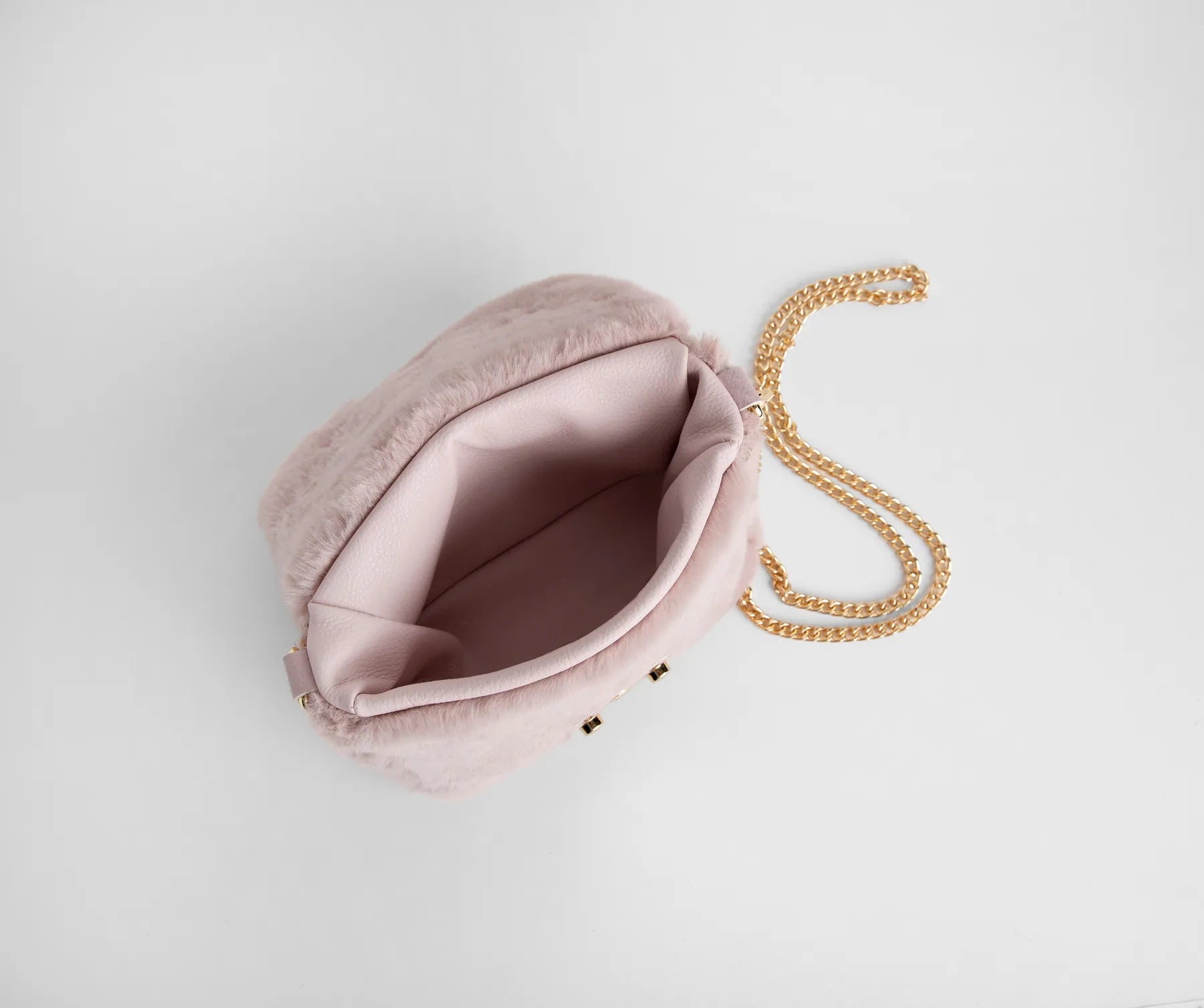 Pink Aesthetic Faux Fur Cross-body Purse