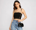Sleek Stunner Mini Faux Leather Croc Embossed