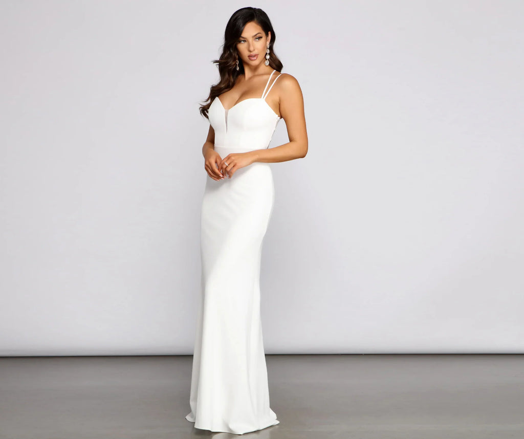 Emma Sweetheart Crepe Formal Dress