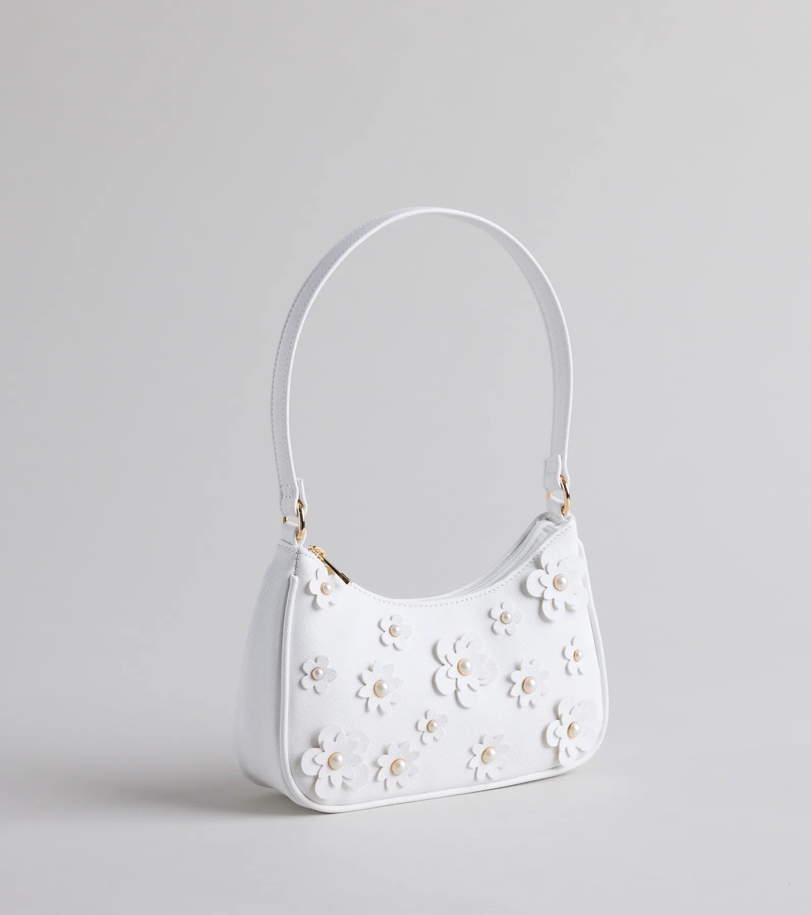 Polished Blooms Flower Pearl Shoulder Bag