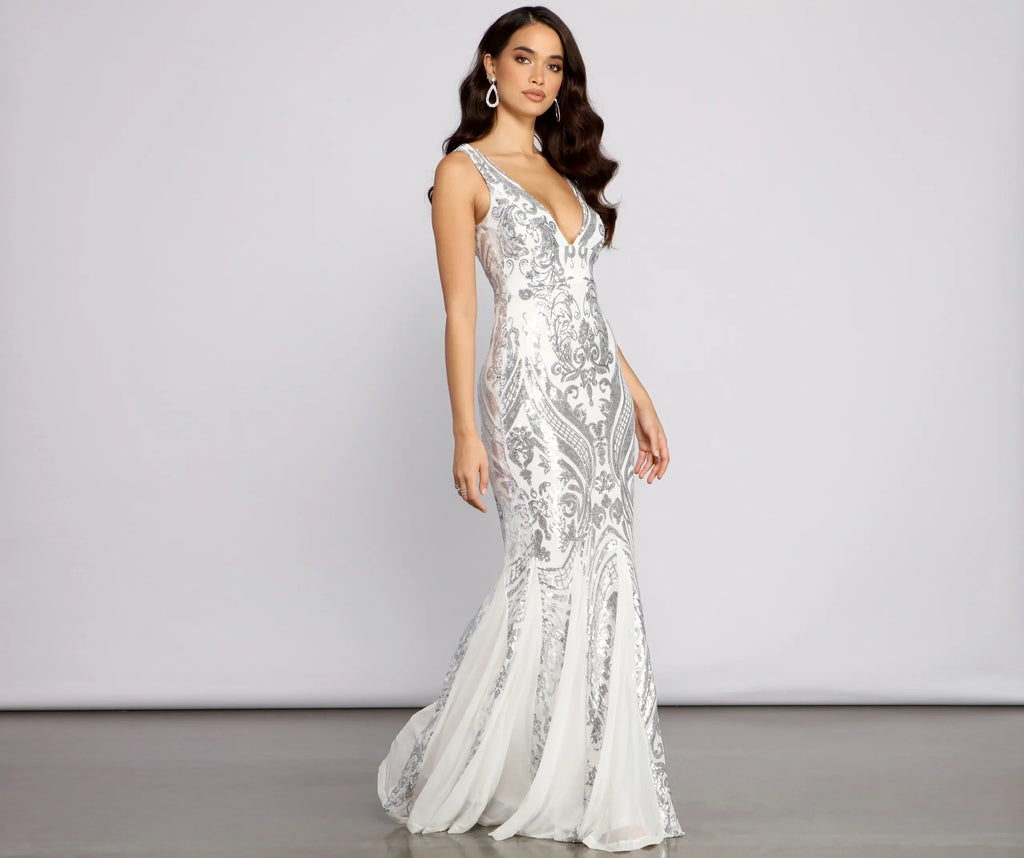Danielle Sequin Mesh Mermaid Dress