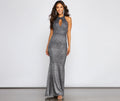 Samantha Glitter Knit Formal Dress
