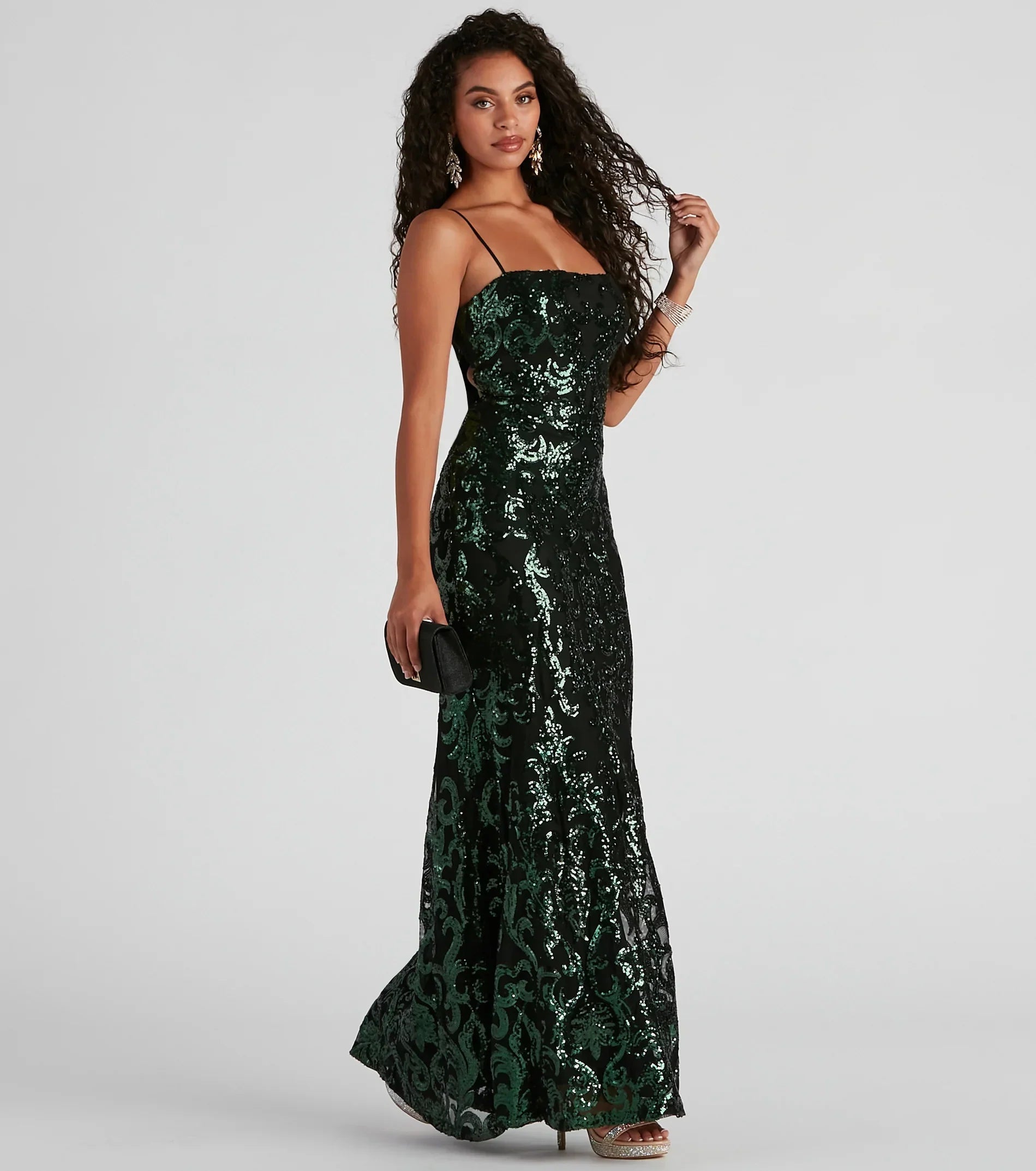 Candice Formal Sequin Tie Dress