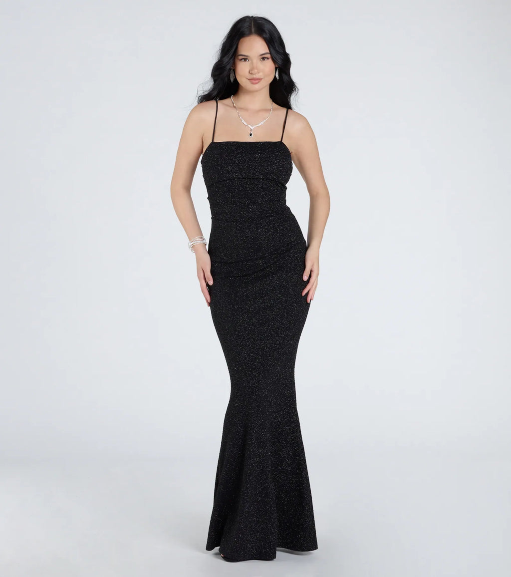 Wendy Sleeveless Mermaid Glitter Formal Dress