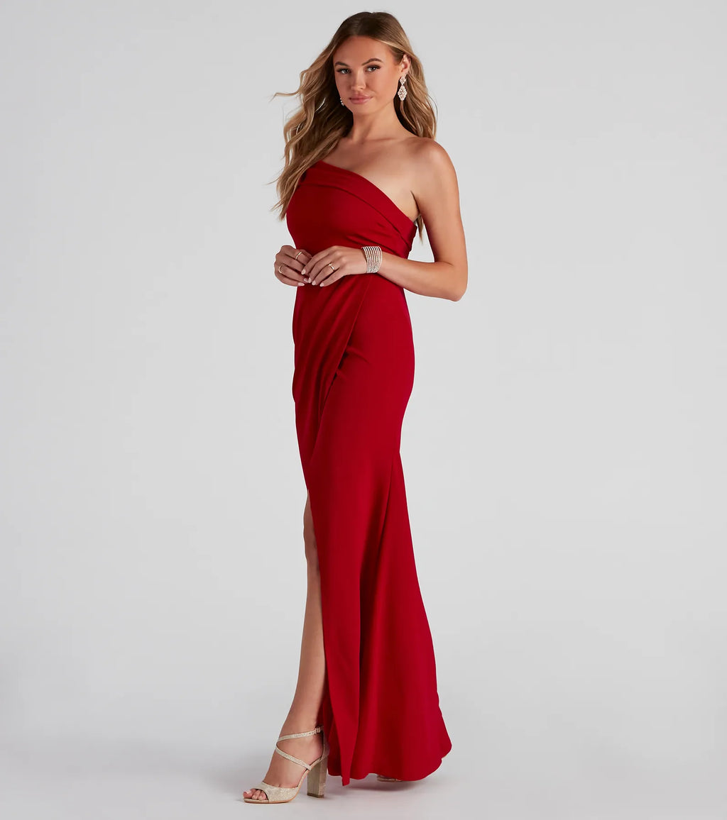 Susana Asymmetric Off-Shoulder Mermaid Dress