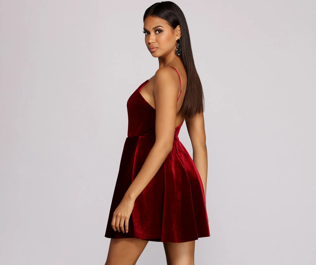 Lily Bonded Velvet Mini Dress