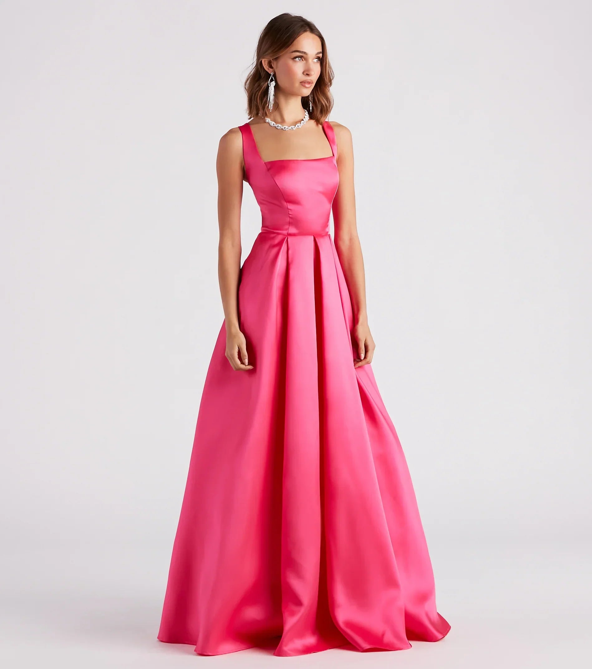 Kristine Satin Lace-Up A-Line Ball Gown