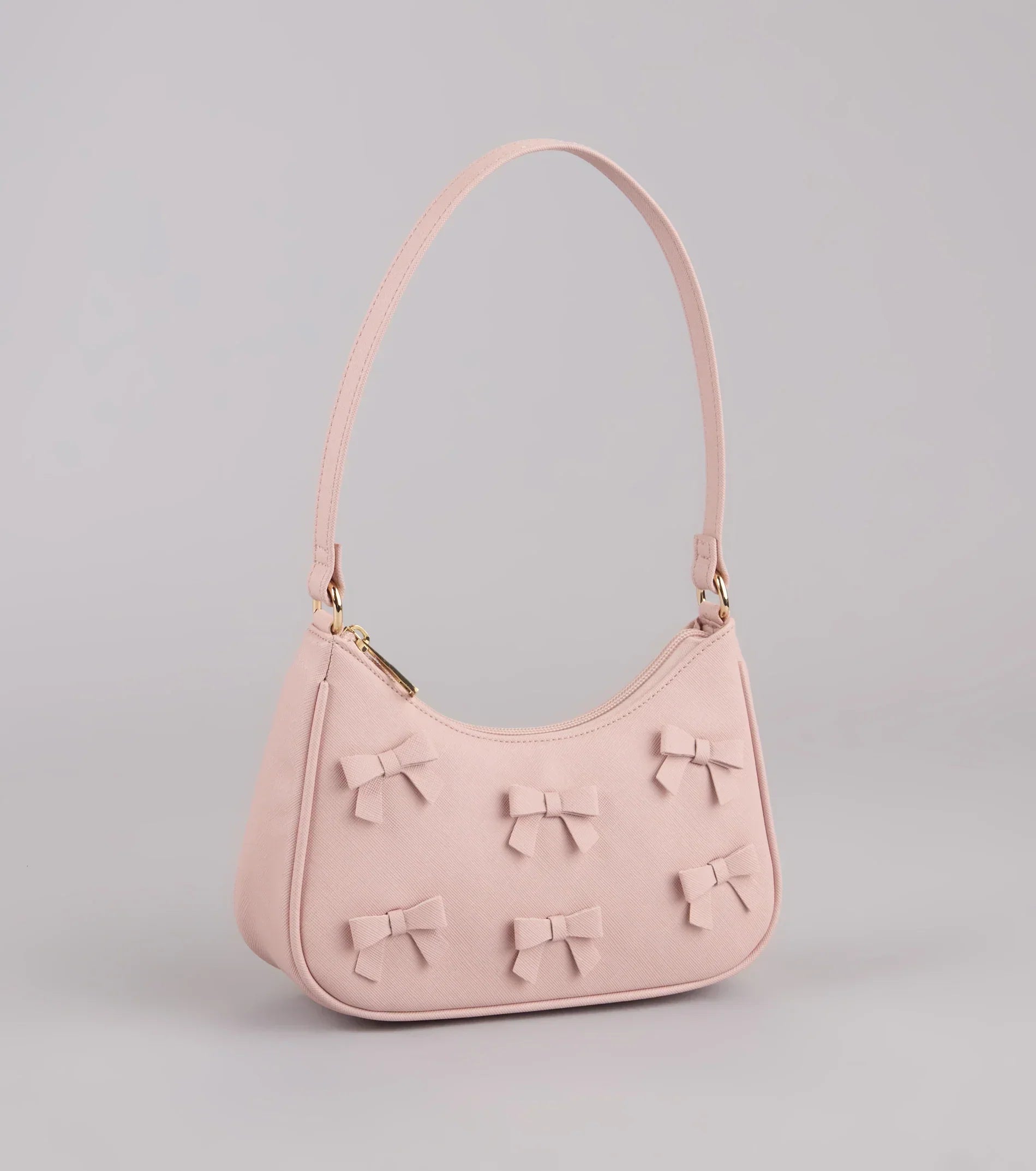 Poised Cuteness Bow Saffiano Shoulder Bag