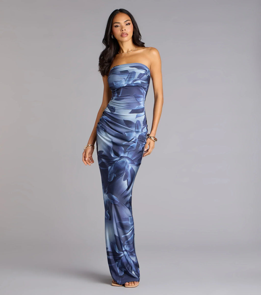 Sienna Floral Bodycon Slit Formal Dress