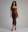 Effortless Flirt Tube Ruffled Midi Dress