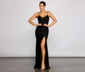 Aria Sleeveless Ruched High-Slit Dress