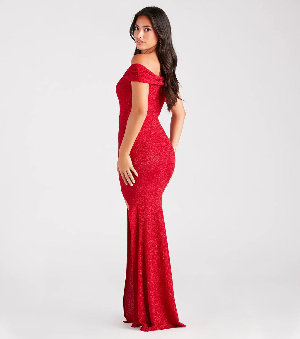 Meryl Formal Glitter Column Dress