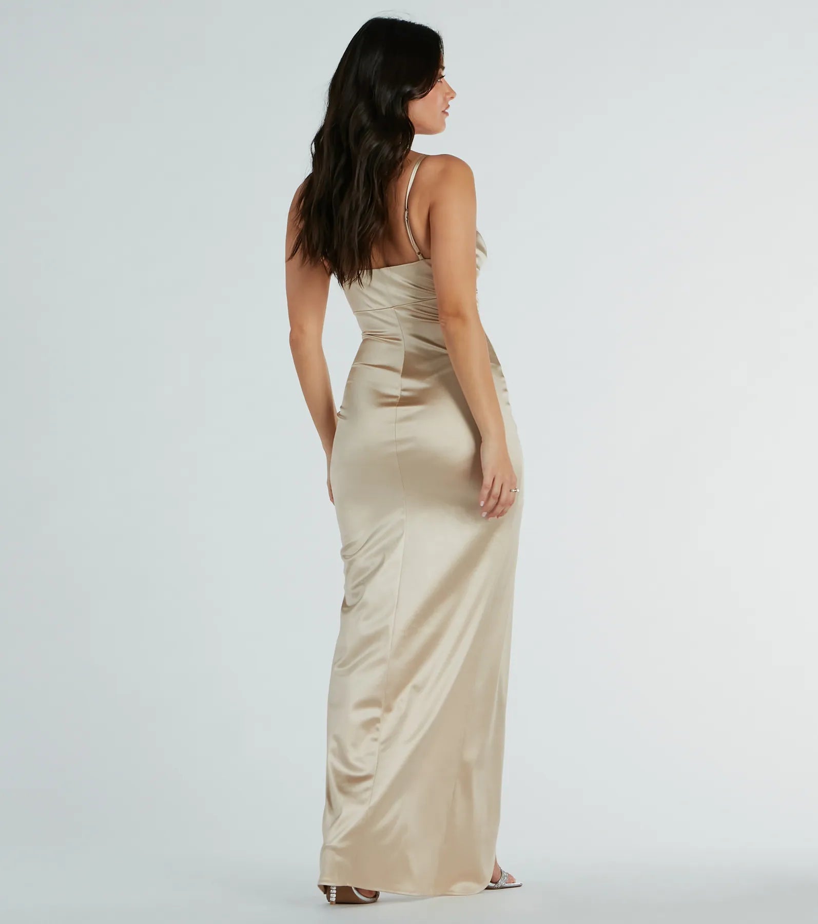 Annabelle Knit Satin Formal Dress