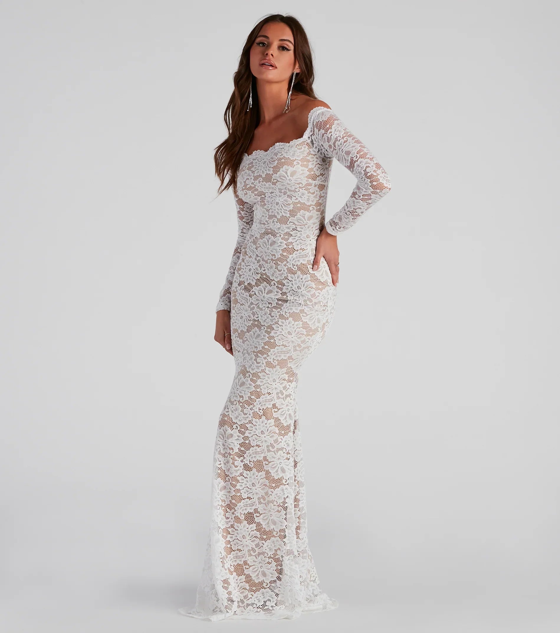 Liesel Formal Floral Lace Mermaid Dress