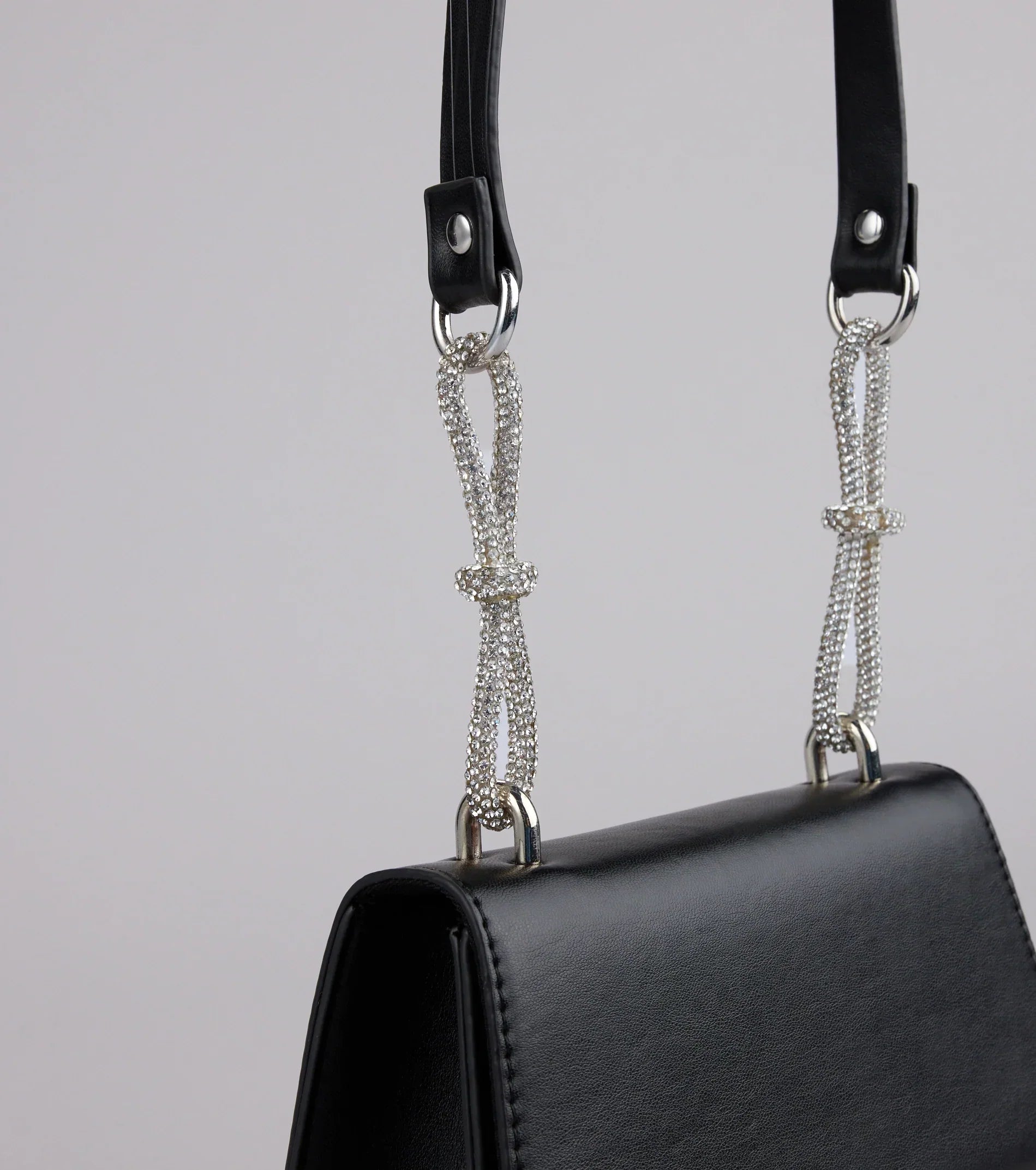 Quiet Glamour Rhinestone Bow Mini Bag
