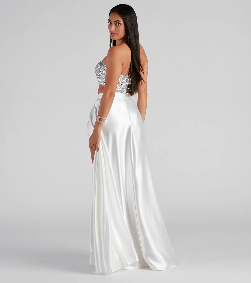 Celia Formal Sequin Two-Piece A-Line Dress