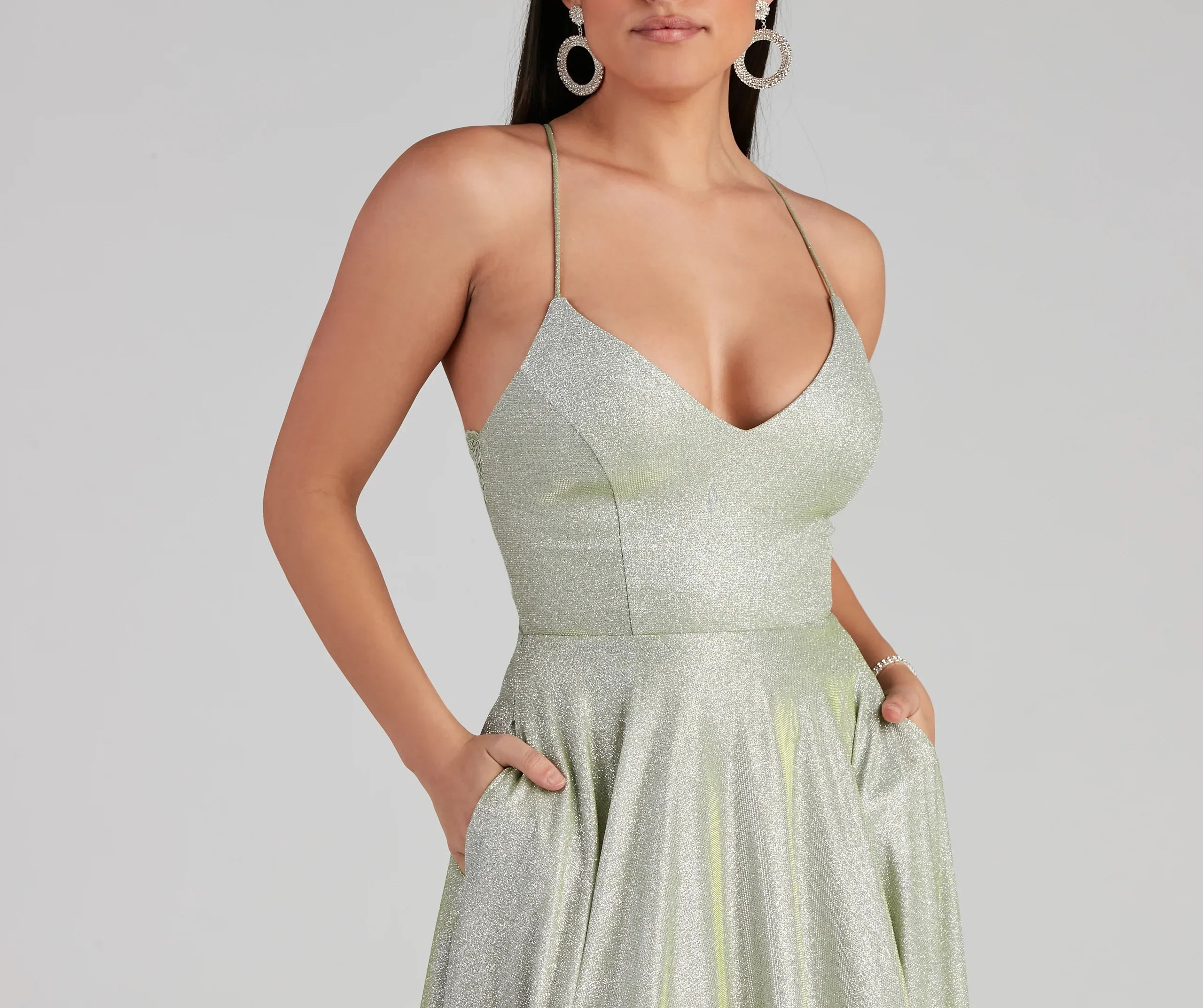 Palmer Formal Glitter Lace Dress