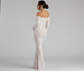 Sierra Sequin Off The Shoulder Formal Dress