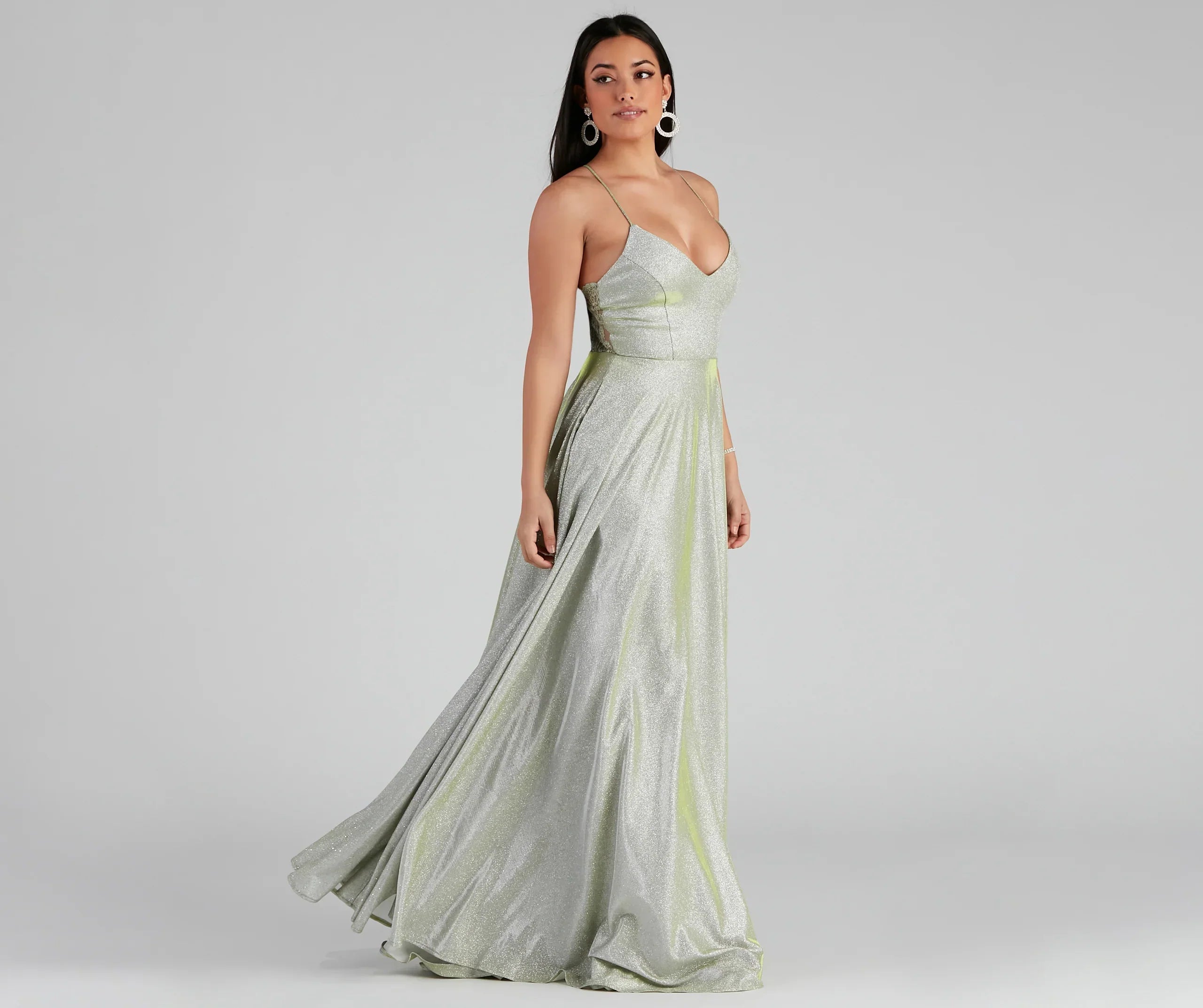 Palmer Formal Glitter Lace Dress