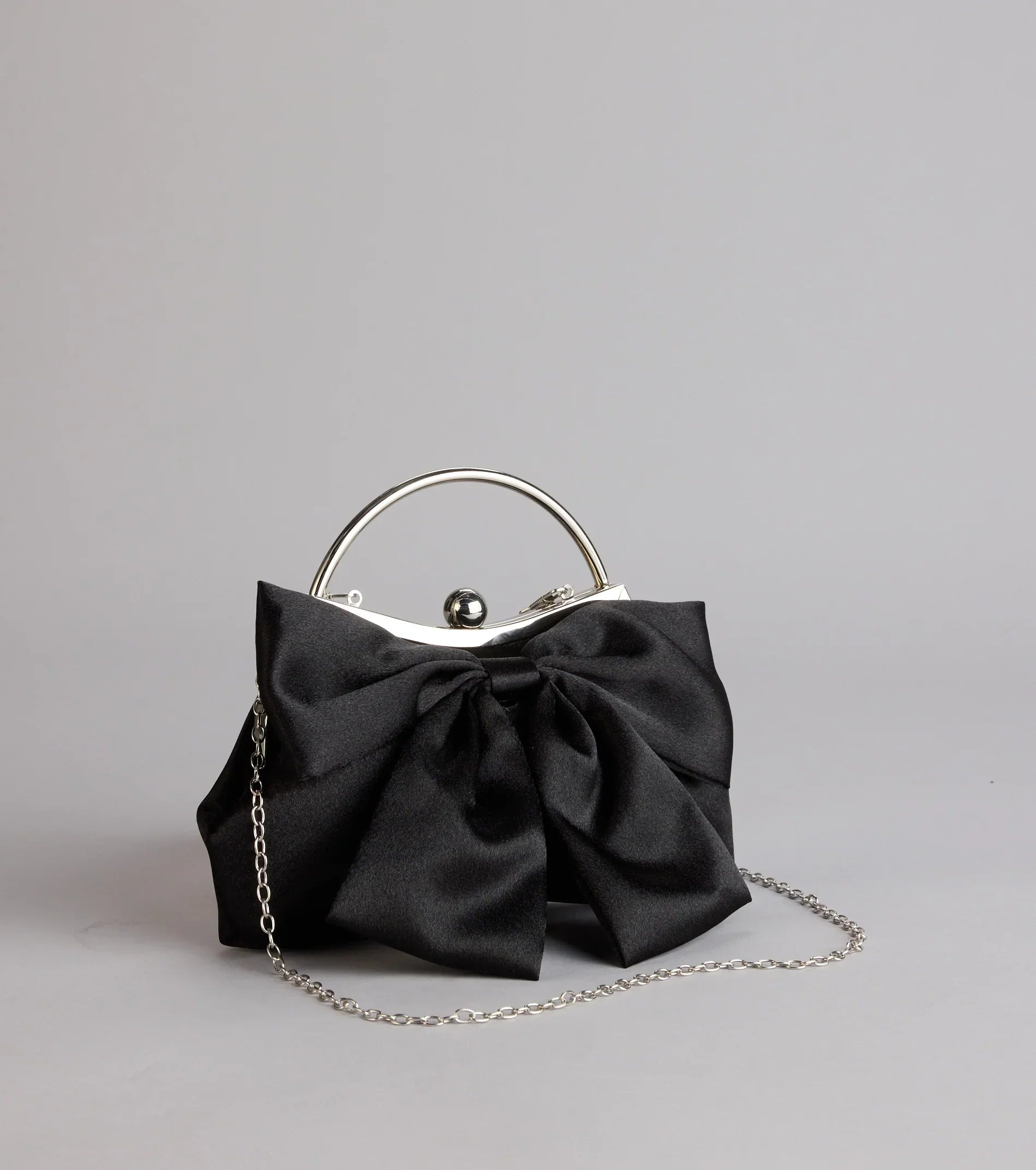 Sweet Luxe Satin Bow Clutch Purse