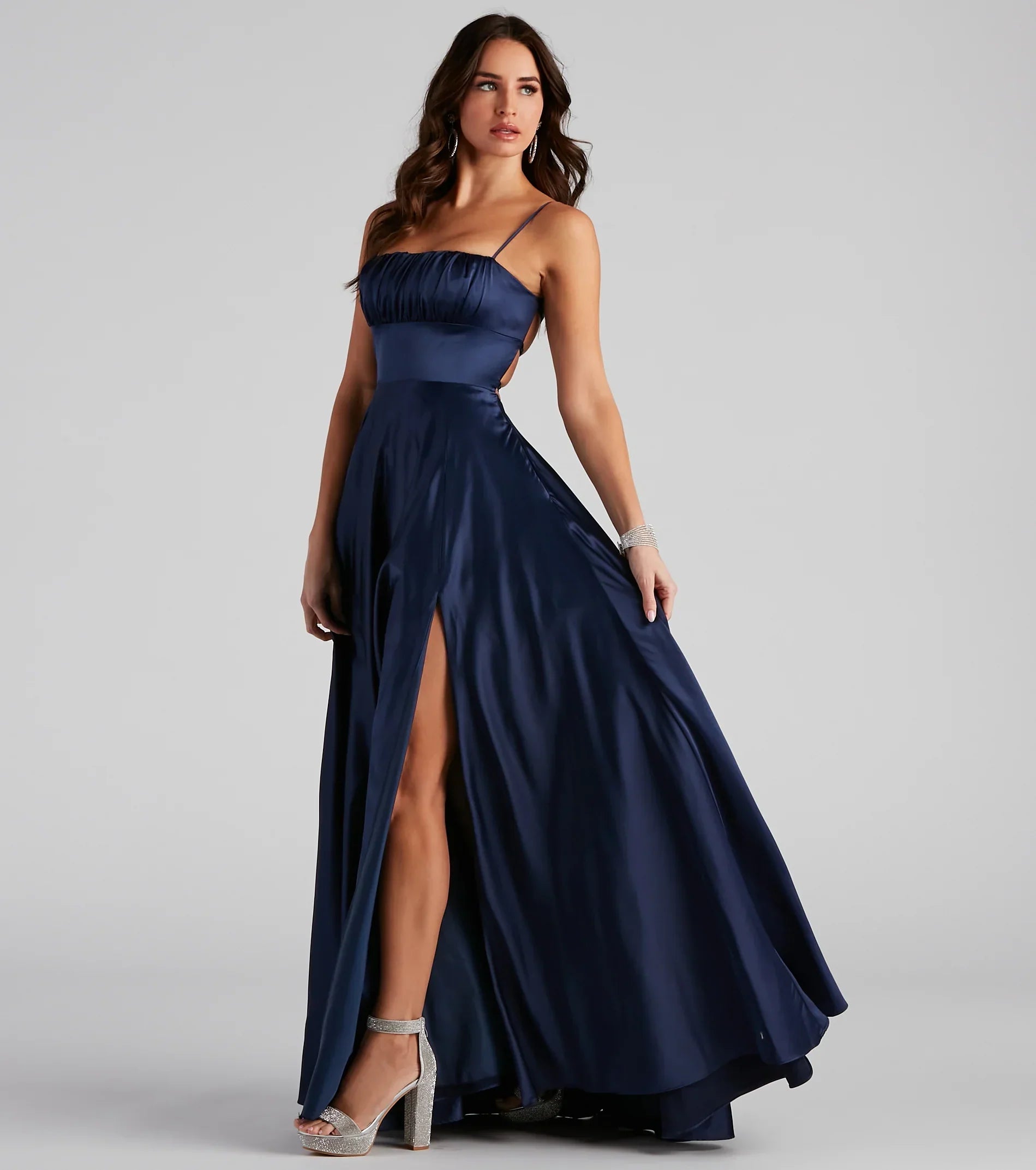 Jenny A-Line Satin Formal Dress