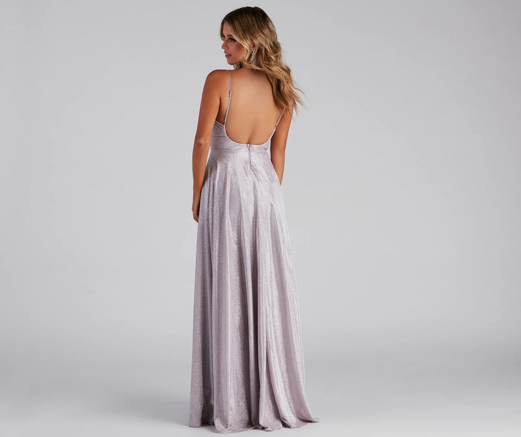 Kimora Formal Woven Glitter A-Line Dress