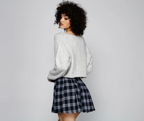 Casual Cutie Henley Crop Top