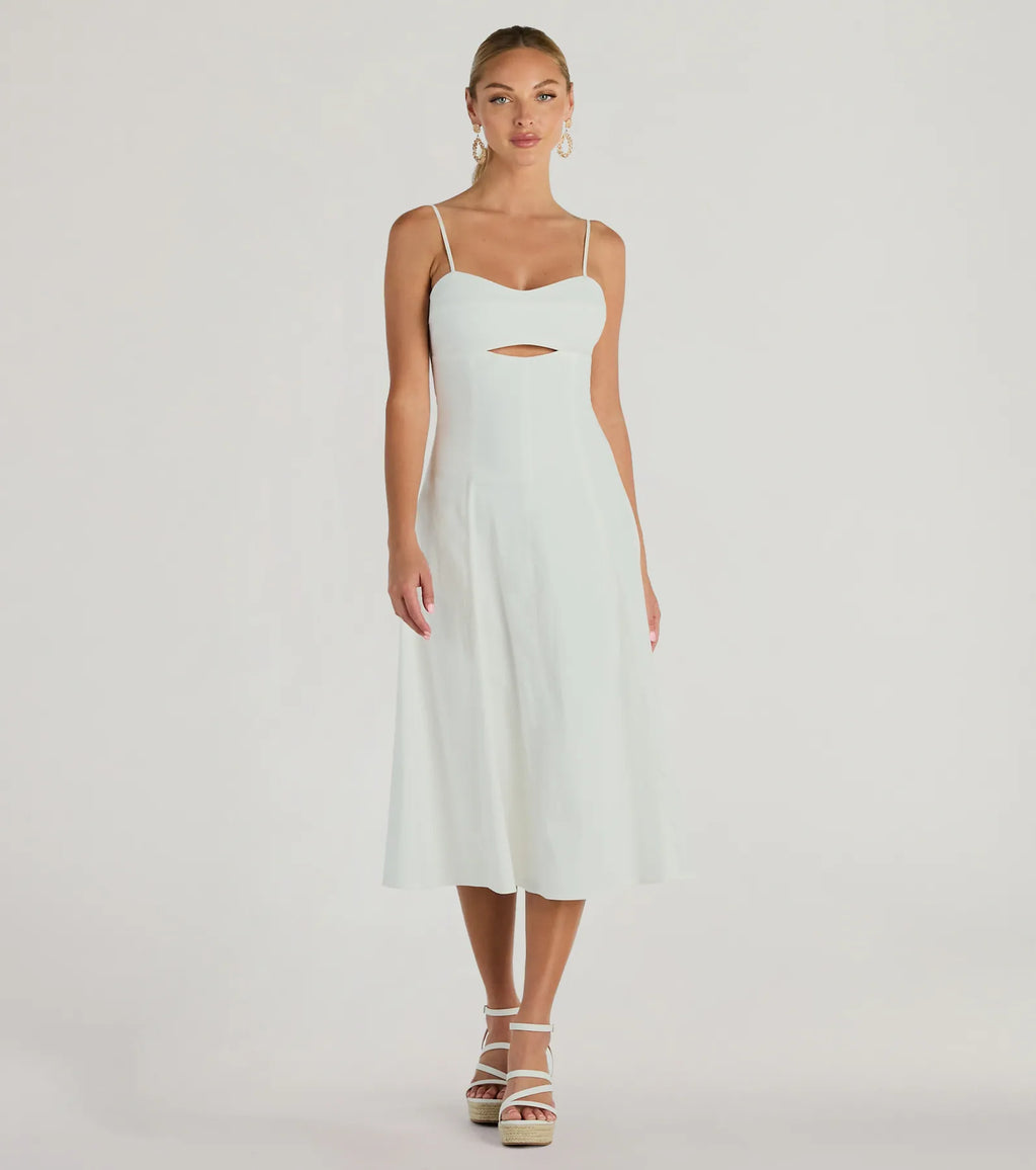 Flawless Beauty Cutout A-Line Midi Dress