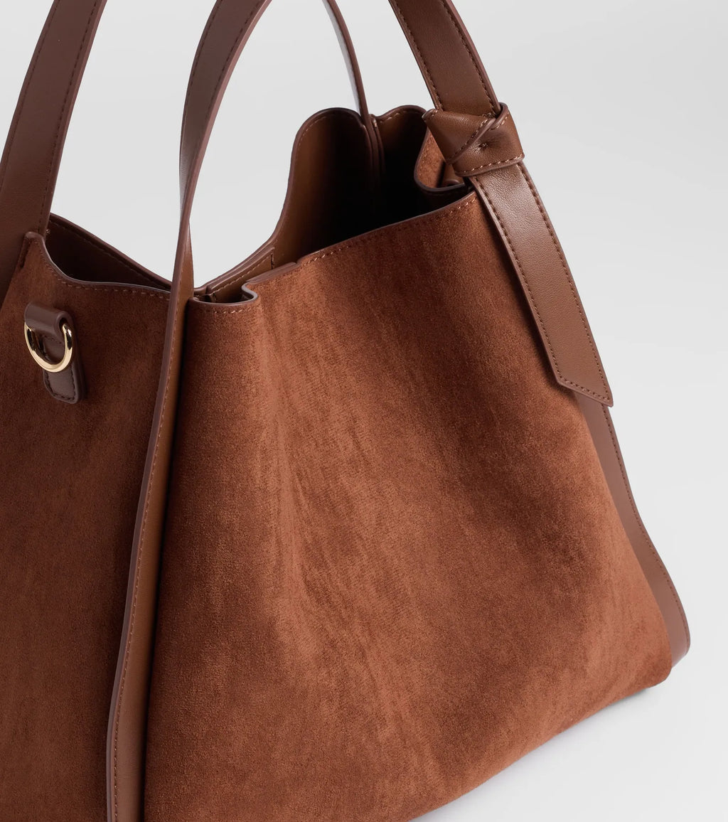 Places To Be Faux Suede Hobo Bag