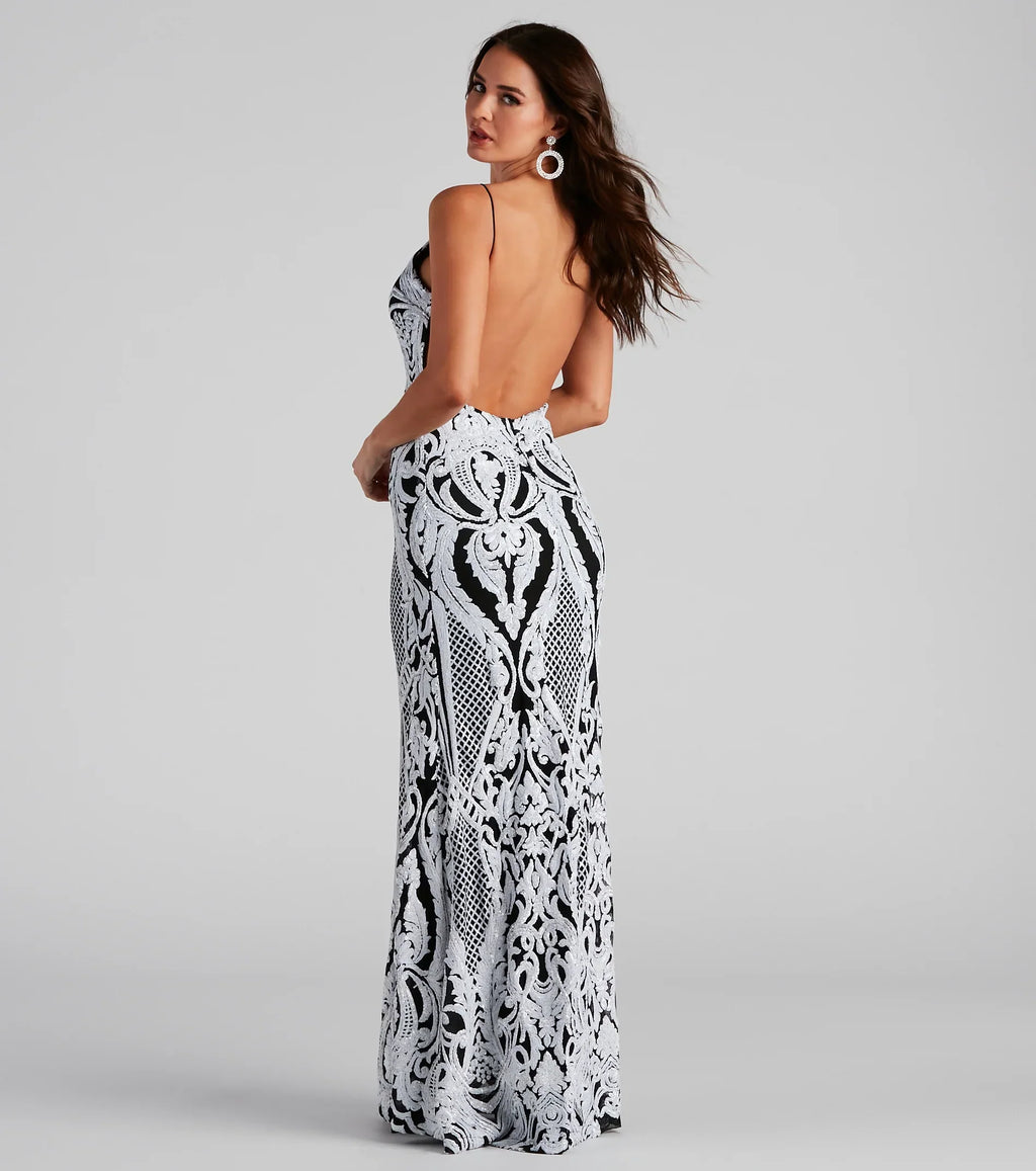 Lilian Formal Sequin Low Back Dress