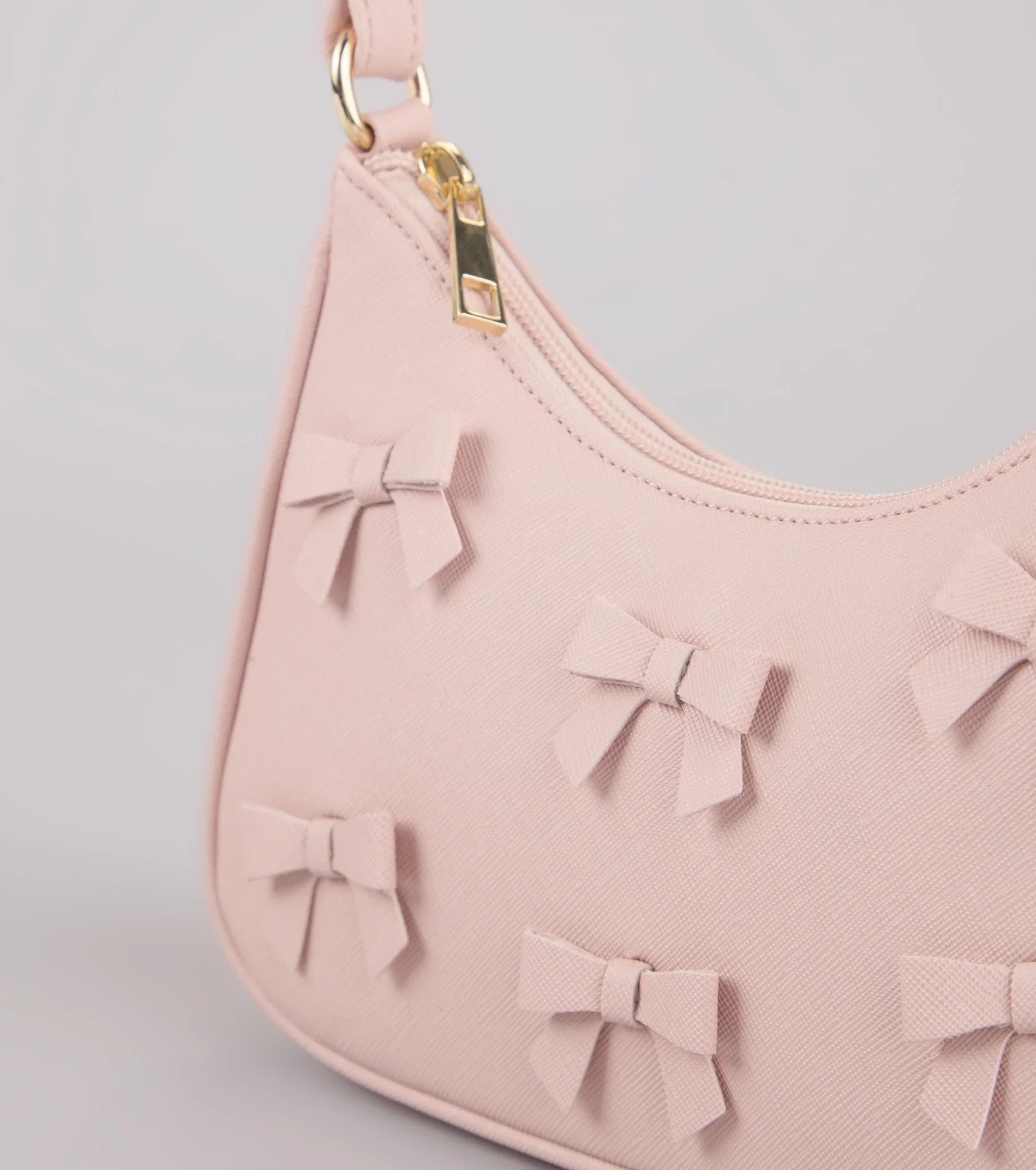 Poised Cuteness Bow Saffiano Shoulder Bag