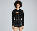 Hawt Crop Chain Detail Hoodie Top