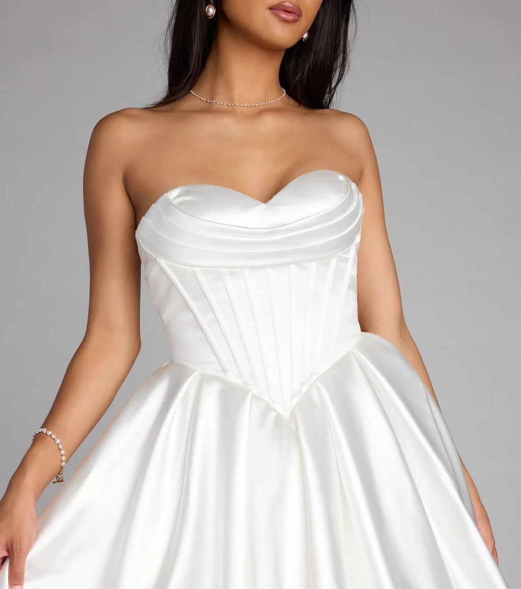 Jodie Satin Skater Corset Dress