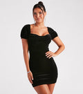 Kandice Velvet Rhinestone Mini Party Dress