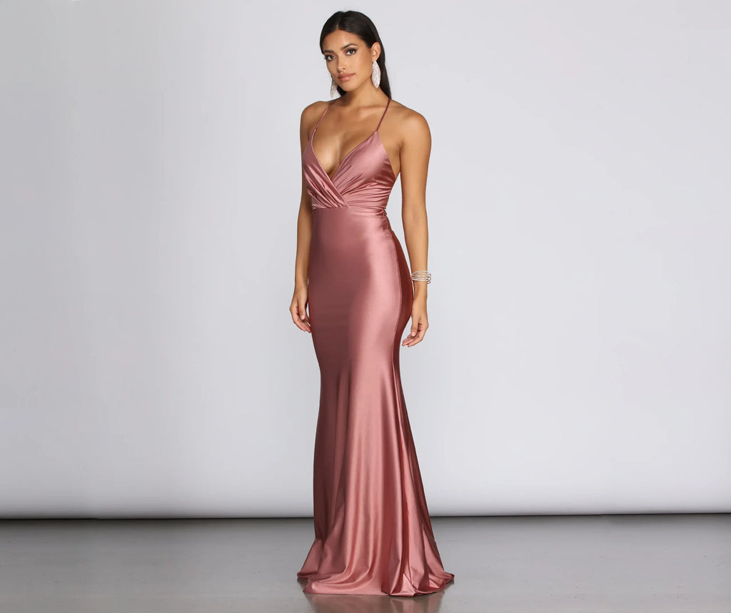 Jerry Cross Back Draped Gown