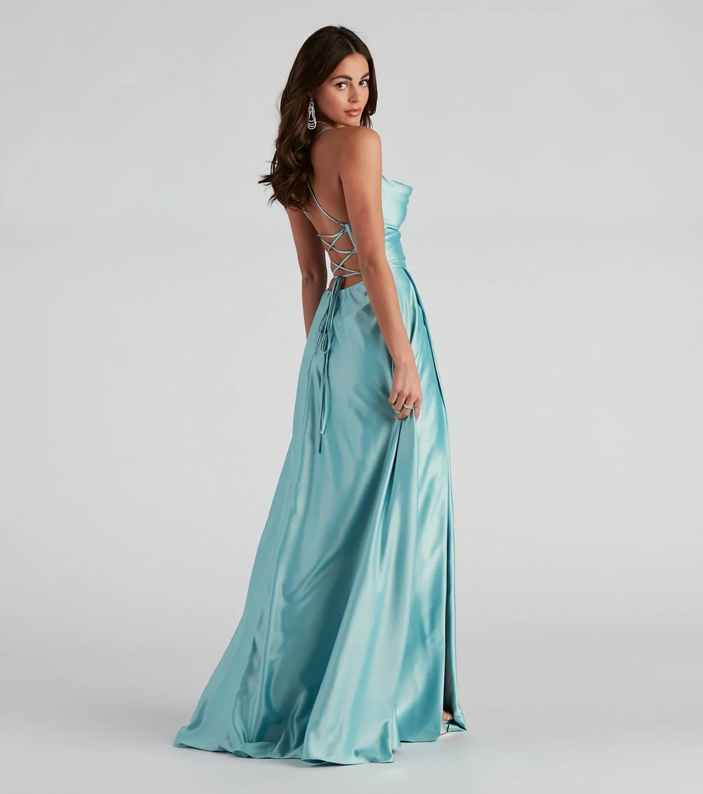 Kailey Formal Lace-Up A-Line Dress
