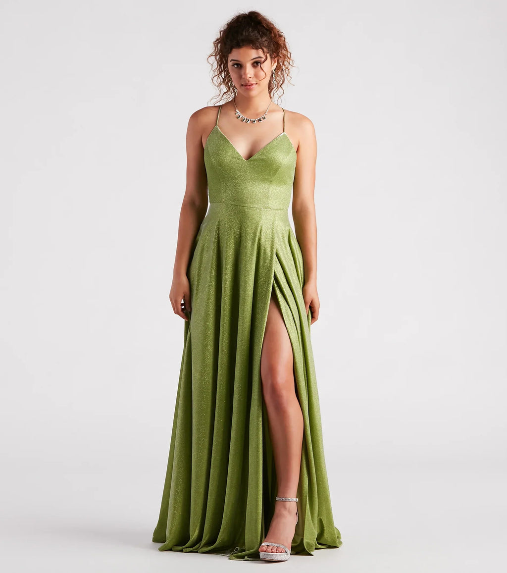 Kensley Formal Glitter A-Line Dress