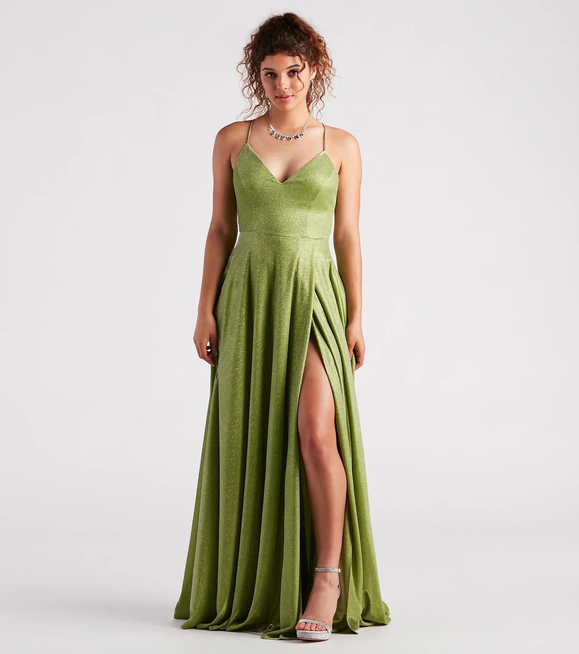 Kensley Formal Glitter A-Line Dress