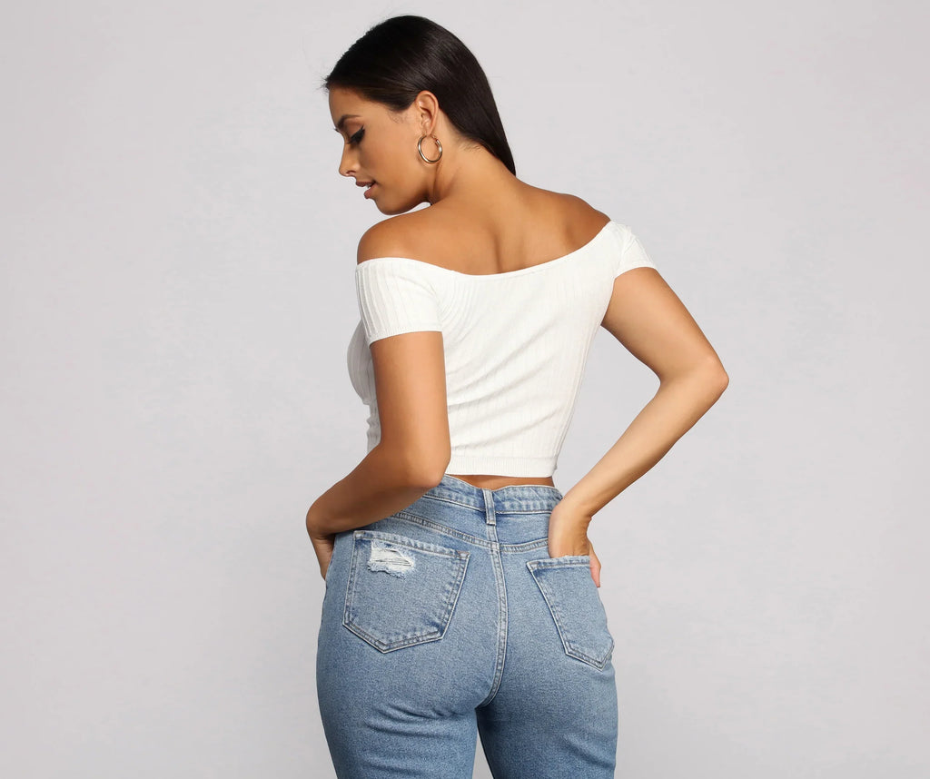 Stylish Sweetheart Off The Shoulder Crop Top