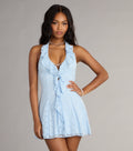 Sweet Like Sky Ruffle Lace Dress