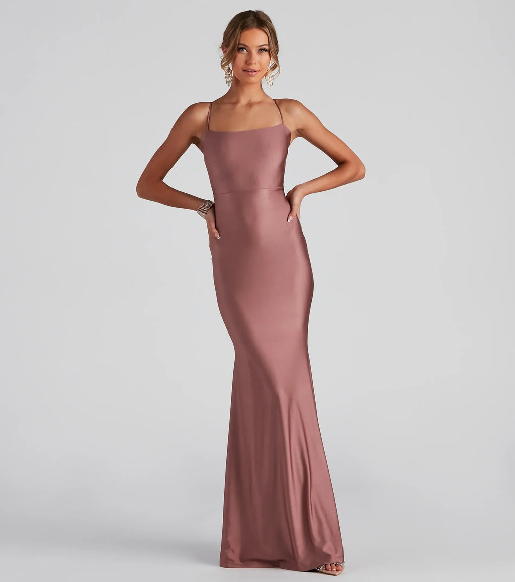 Meadow Formal Open Back Ruffled Dress